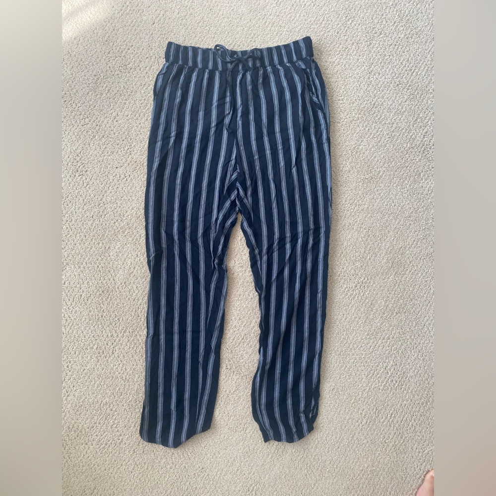 American Eagle- black stripe beach pants size small